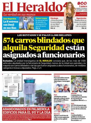 574 carros blindados que alquila Seguridad están asignados a funcionarios