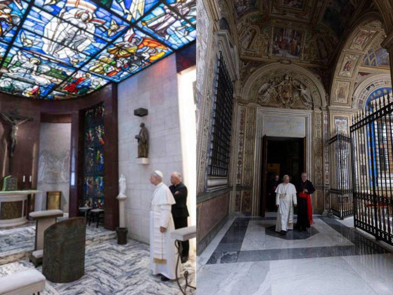 Ubicados en la tercera planta del Palacio Apostólico, justo sobre la Plaza de San Pedro, estos apartamentos han sido el hogar tradicional de los pontífices durante siglos, siendo el papa Francisco quien rompió la tradición y vivió en la residencia de la Casa Santa Marta. Así lucen los apartamentos papales.